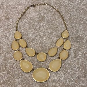 Cream Double-Layer Statement Necklace